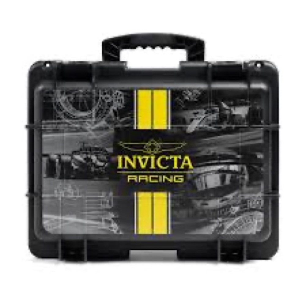 Invicta Racing Black Case with Yellow Stripes